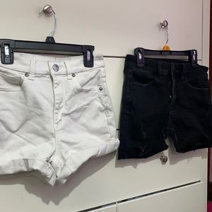 White & Black American Eagle Shorts